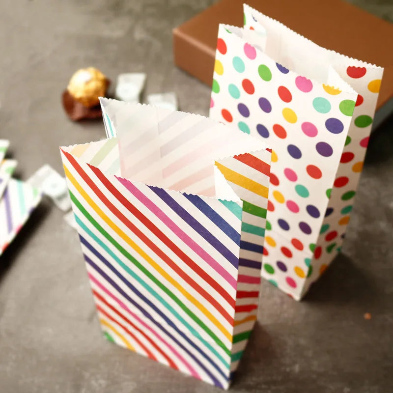 Small Paper Rainbow Candy Cookie Bag