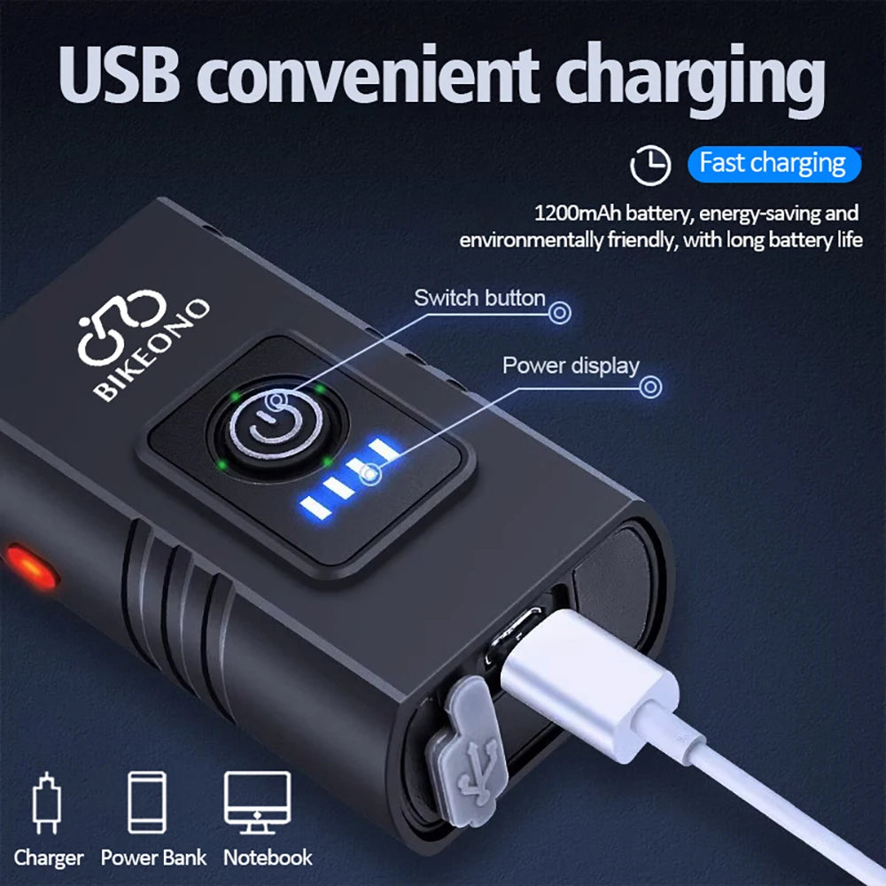 USB Rechargeable Bicycle Flashlight LED