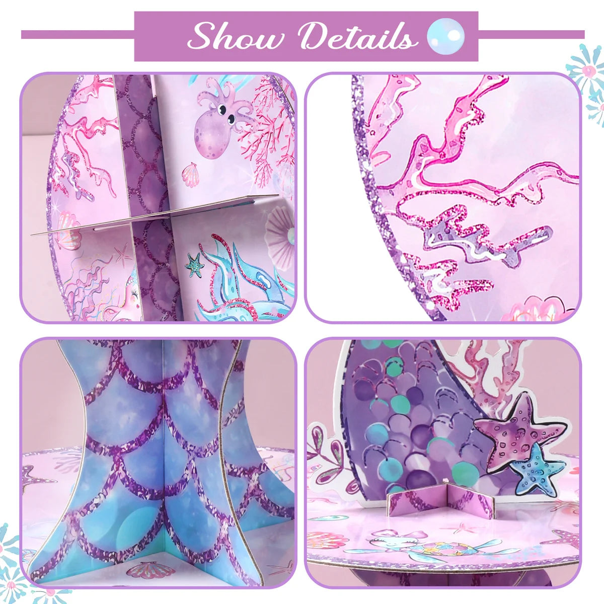 Mermaid Cake & Cupcake Stand