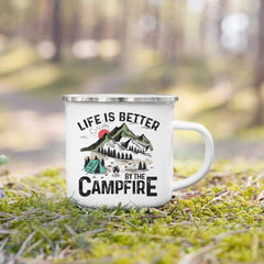 Life Is Better By The Campfire Printed Camper Mugs