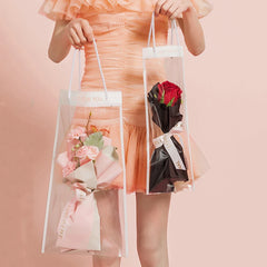 Flower Transparent PVC Wrapping Handbag