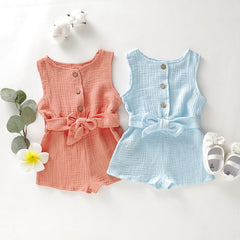 Infant Baby Girl Sleeveless Jumpsuit Rompers
