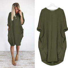 Long Sleeve Casual Loose Dress Maternity Pregnant